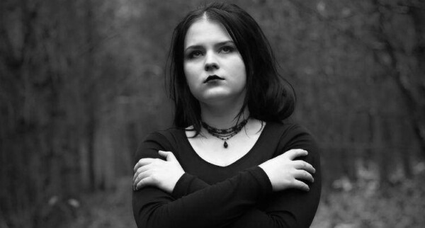 Sad overweight woman