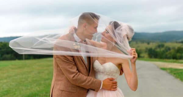 Newly wedded couple