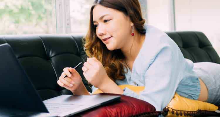 Woman busy working