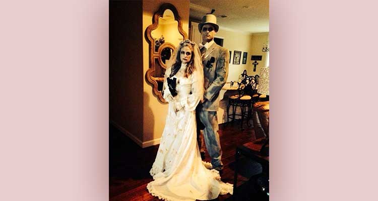 gothic bride and grrom