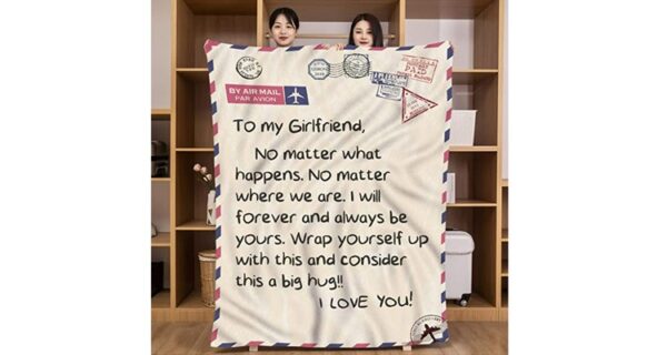 1st anniversary gift for girlfriend - Personalized throw blanket