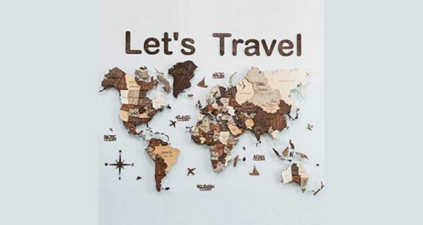 best valentines gifts for him 3D wood world map wall decor