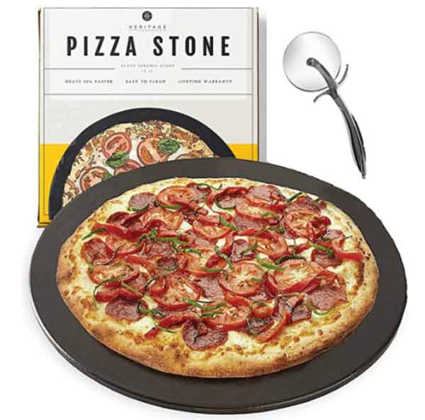 Pizza stone pan and pizza