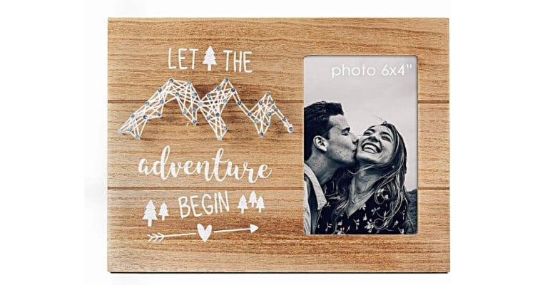 'Let the adventure begin' picture frame