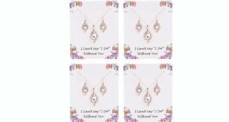 bridesmaid thank you gift ideas - necklace earring set
