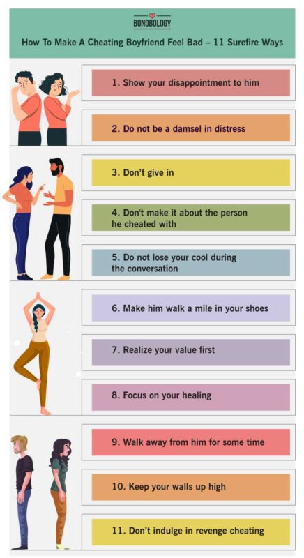 infographic on how to make a cheating boyfriend feel bad
