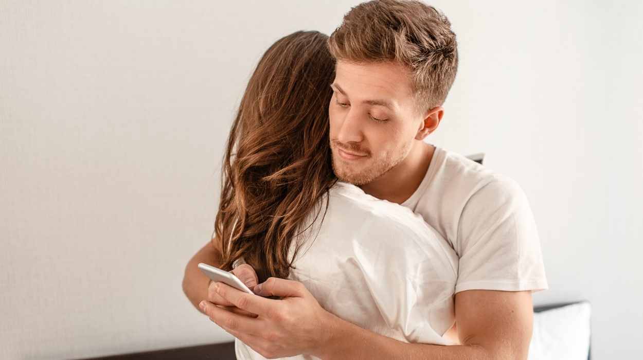 A cheating husband will spend too much time on his phone