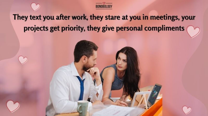 signs your boss likes you but is hiding it